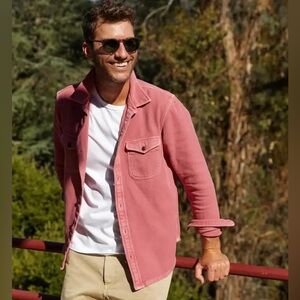 Outerknown Blanket Shirt Mens Small Mineral Red Button Up Long Sleeve